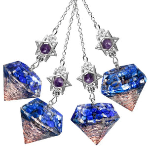 Hexagonal Prism Pendulum for Divination Faceted Stone Point Pendant