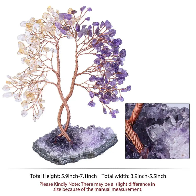 Amethyst Cluster Base Money Tree Reiki Minerals Home Ornaments