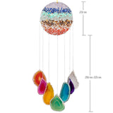 Agate Slices Wind Chimes Reiki Crystal Gravels Resin Slice Window Car Hanging