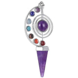 Hexagonal Chakra Crystal Pendant Necklace for Healing
