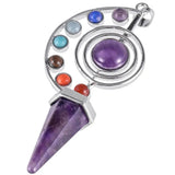 Hexagonal Chakra Crystal Pendant Necklace for Healing