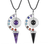 Hexagonal Chakra Crystal Pendant Necklace for Healing