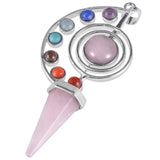 Hexagonal Chakra Crystal Pendant Necklace for Healing