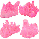Hot Pink Titanium Coated Crystal Rock Quartz Cluster Geode Druzy Gem Stone
