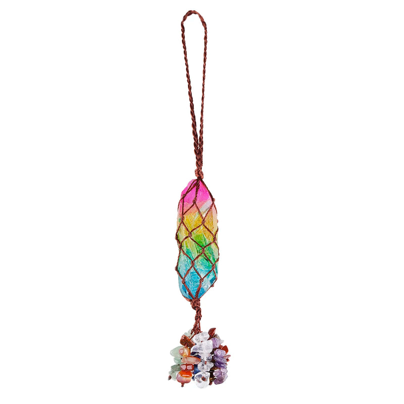 Irregular Electroplated Quartz Column Reiki Crystal Stone Gravel Pendant