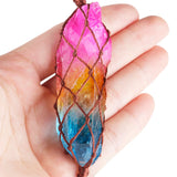 Irregular Electroplated Quartz Column Reiki Crystal Stone Gravel Pendant