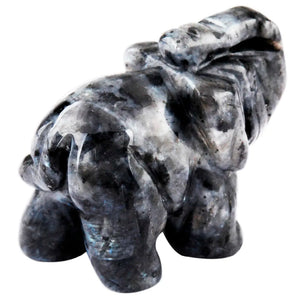 Labradorite Elephant Animal Healing Chakra Specimen Figurine 2''
