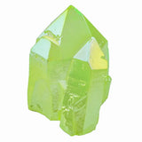 Lemon Green Titanium Coated Crystal Rock Quartz Cluster Geode Druzy Gem Stone