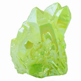 Lemon Green Titanium Coated Crystal Rock Quartz Cluster Geode Druzy Gem Stone