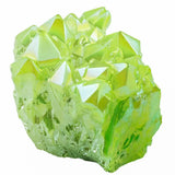 Lemon Green Titanium Coated Crystal Rock Quartz Cluster Geode Druzy Gem Stone
