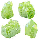 Lemon Green Titanium Coated Crystal Rock Quartz Cluster Geode Druzy Gem Stone