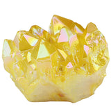Lemon Yellow Titanium Coated Crystal Rock Quartz Cluster Geode Druzy Gem Stone