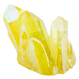 Lemon Yellow Titanium Coated Crystal Rock Quartz Cluster Geode Druzy Gem Stone