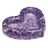 Heart Shape Amethyst Resin Ashtray Jewelry Tray Home Decor