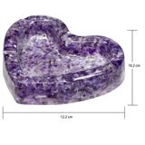 Heart Shape Amethyst Resin Ashtray Jewelry Tray Home Decor