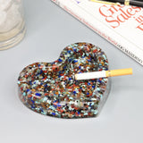 Heart Shape Amethyst Resin Ashtray Jewelry Tray Home Decor