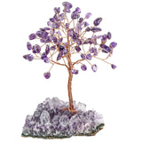 Luck Money Crystal Tree With Reiki Healing Amethyst Quartz Base