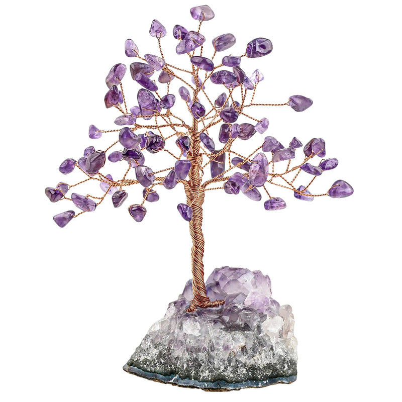Luck Money Crystal Tree With Reiki Healing Amethyst Quartz Base
