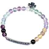 Four-Leaf Clover Pendant Bracelet Reiki Healing Crystal Stone Beads
