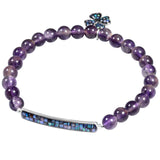 Four-Leaf Clover Pendant Bracelet Reiki Healing Crystal Stone Beads