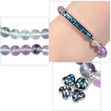 Four-Leaf Clover Pendant Bracelet Reiki Healing Crystal Stone Beads