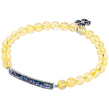 Four-Leaf Clover Pendant Bracelet Reiki Healing Crystal Stone Beads