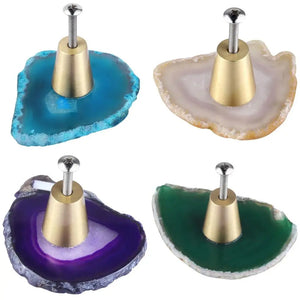 Multicolor Agate Slice Drawer Pulls Knobs - Home Decorative Hardware Handles