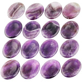 Natural Amethyst Concave Thumb Worry Stone Healing Crystal