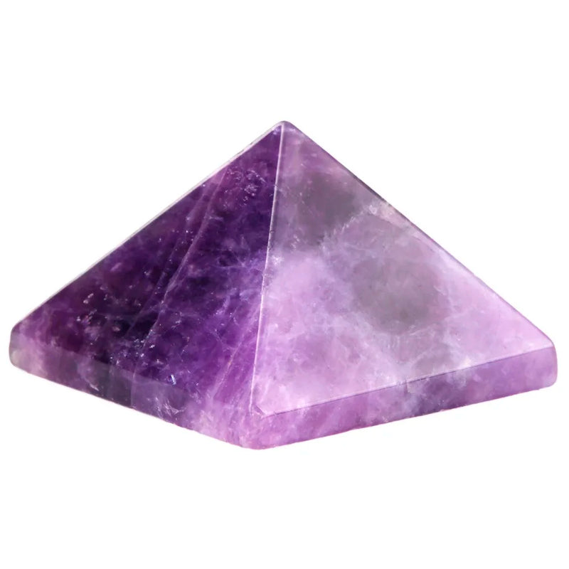 Natural Amethyst Crystal Pyramid Healing Reiki Figurine Decoration