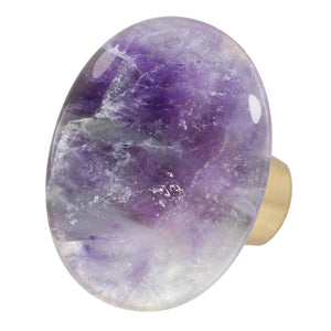 Crystal Knob Drawer Oval Stone Pull Handle for Dresser Wardrobe