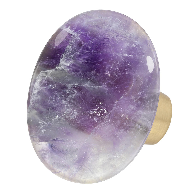 Crystal Knob Drawer Oval Stone Pull Handle for Dresser Wardrobe