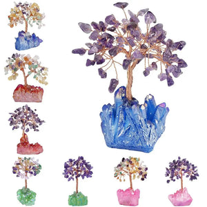 Aura Titanium Coated Crystal Money Tree Bonsai