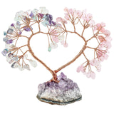Natural Crystal Money Tree With Amethyst Cluster Base - Fengshui Room Decor