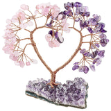 Natural Crystal Money Tree With Amethyst Cluster Base - Fengshui Room Decor
