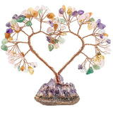 Natural Crystal Money Tree With Amethyst Cluster Base - Fengshui Room Decor
