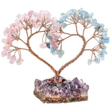Natural Crystal Money Tree With Amethyst Cluster Base - Fengshui Room Decor