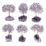 Crystal Money Tree with Amethyst Base Feng Shui Decoration