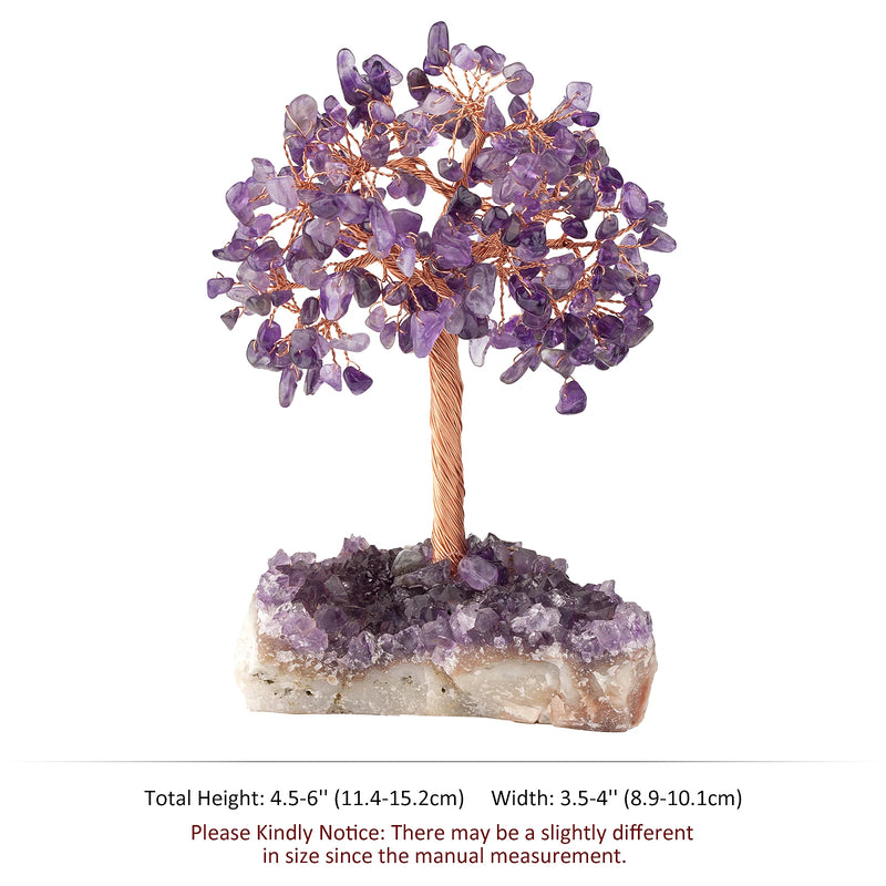 Crystal Money Tree with Amethyst Base Feng Shui Decoration