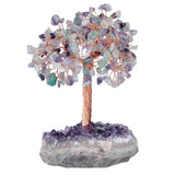 Crystal Money Tree with Amethyst Base Feng Shui Decoration