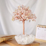Natural Crystal Money Tree With Quartz Base Reiki Healing Gemstone Craft