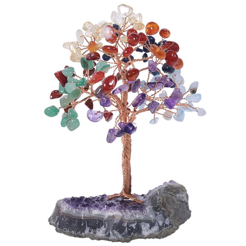 Crystal Stone Chips Reiki Gravel Luck Tree Amethyst Base Home Decor
