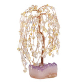 Natural Crystal Tree with Amethyst Cluster Base Bonsai Money Tree Figurine