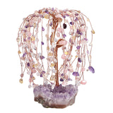 Natural Crystal Tree with Amethyst Cluster Base Bonsai Money Tree Figurine