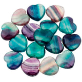 Natural Fluorite Puff Heart Healing Crystal Palm Stone