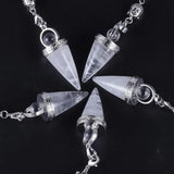 Gem Stone Cone Pendulum Buddha Head Yoga Chakra Chain Healing Crystal