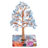 Healing Crystal Tree with Agate Slices Resin Base, Money Tree for Wealth & Luck