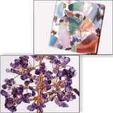 Healing Crystal Tree with Agate Slices Resin Base, Money Tree for Wealth & Luck