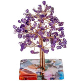 Healing Crystal Tree with Agate Slices Resin Base, Money Tree for Wealth & Luck