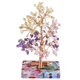 Healing Crystal Tree with Agate Slices Resin Base, Money Tree for Wealth & Luck
