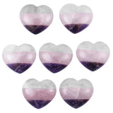 Natural Mixed Crystal Heart Shaped Carved Healing Chakra Stone